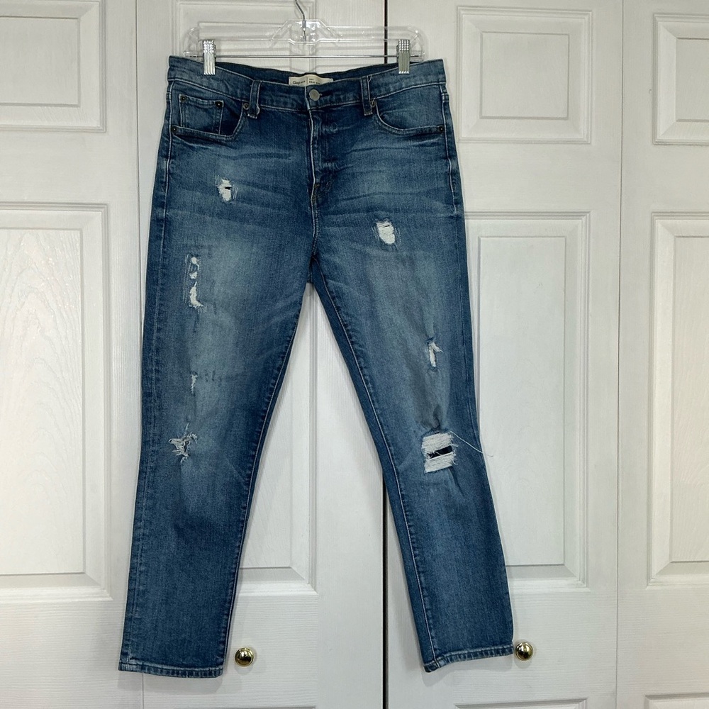 🩷 Gap 1969 Best Girlfriend Blue Distressed Denim Jeans - 10 / 30R